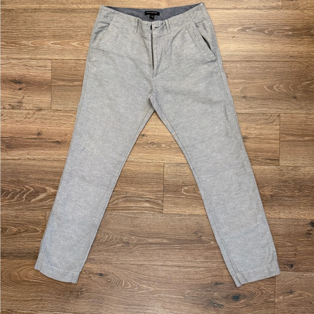 Banana Republic Light Gray Men's linen Pants - Classic Casual Trouser